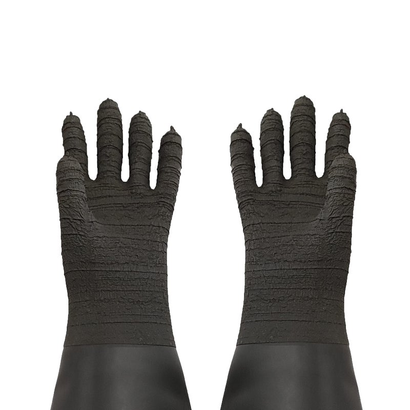 HOLDWIN Heavy Duty Sandblasting Gloves - 24.8" Striped Rubber Gloves for Sandblaster Protection - Image 5